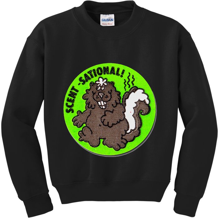 Scratch And Sniff Sticker Skunk Scentsational Kids Sweatshirt