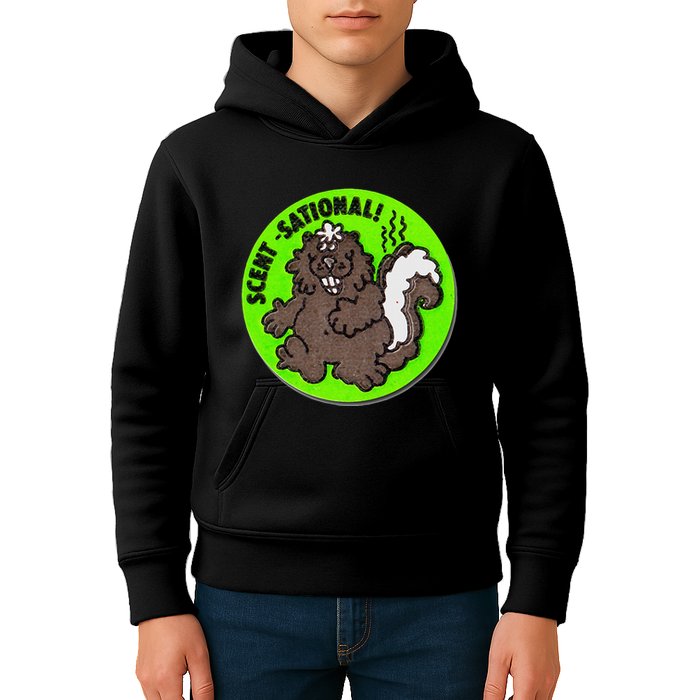 Scratch And Sniff Sticker Skunk Scentsational Kids Hoodie