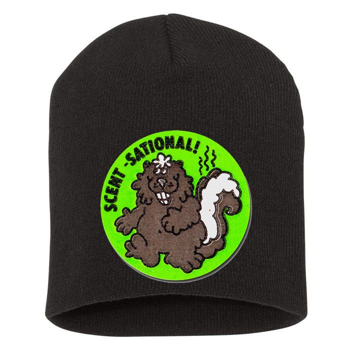 Scratch And Sniff Sticker Skunk Scentsational Short Acrylic Beanie