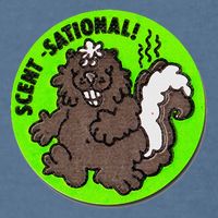 Scratch And Sniff Sticker Skunk Scentsational Garment-Dyed Sweatshirt