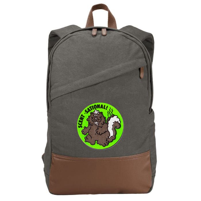 Scratch And Sniff Sticker Skunk Scentsational Cotton Canvas Backpack