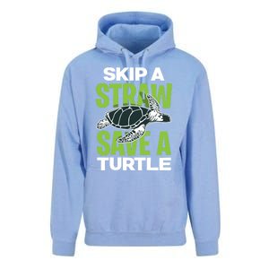 Skip A Straw Save A Turtle Envirotal Activist Funny Gift Unisex Surf Hoodie