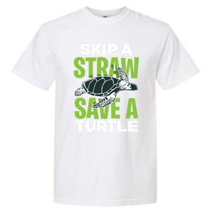 Skip A Straw Save A Turtle Envirotal Activist Funny Gift Garment-Dyed Heavyweight T-Shirt