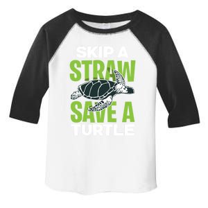 Skip A Straw Save A Turtle Envirotal Activist Funny Gift Toddler Fine Jersey T-Shirt