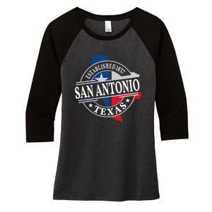 San Antonio Women's Tri-Blend 3/4-Sleeve Raglan Shirt