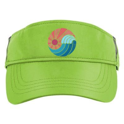 Sun And Sea Retro Vintage Wave Adult Drive Performance Visor