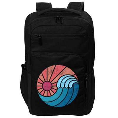 Sun And Sea Retro Vintage Wave Impact Tech Backpack