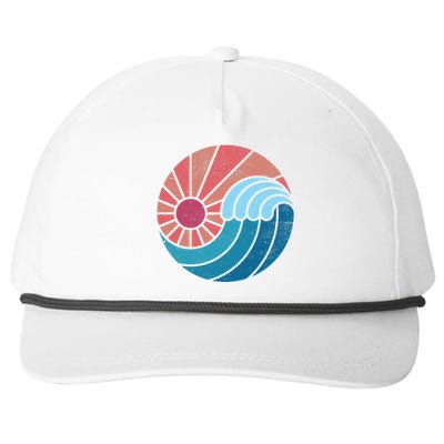 Sun And Sea Retro Vintage Wave Snapback Five-Panel Rope Hat