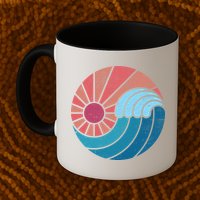 Sun And Sea Retro Vintage Wave Mug