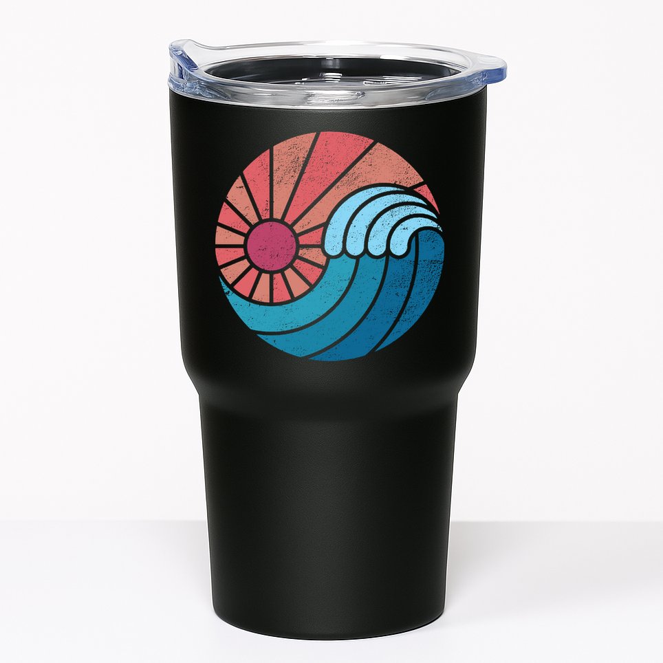 Sun And Sea Retro Vintage Wave Tumbler