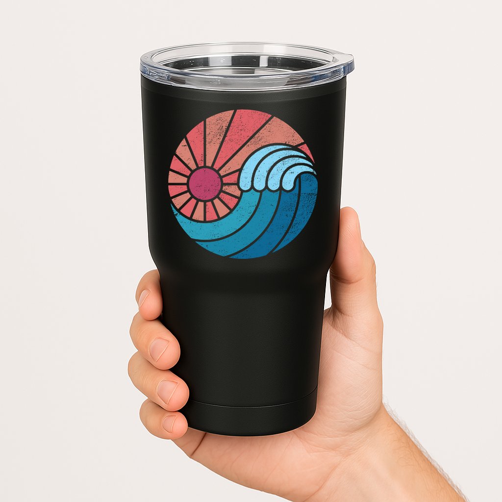 Sun And Sea Retro Vintage Wave Tumbler