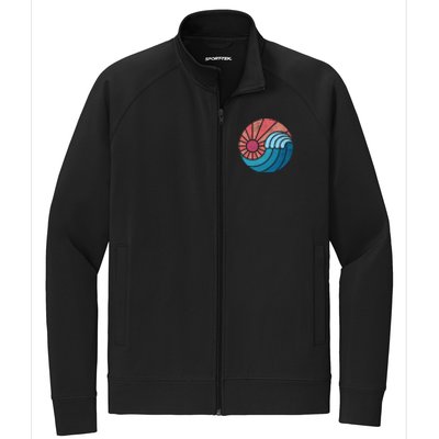 Sun And Sea Retro Vintage Wave Stretch Full-Zip Cadet Jacket