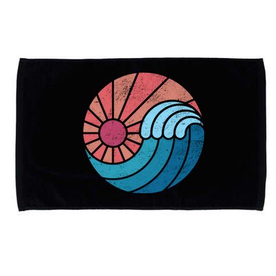 Sun And Sea Retro Vintage Wave Microfiber Hand Towel