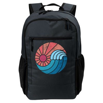 Sun And Sea Retro Vintage Wave Daily Commute Backpack