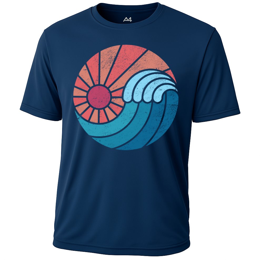 Sun And Sea Retro Vintage Wave Performance Shirt