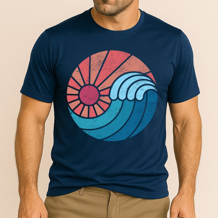 Sun And Sea Retro Vintage Wave Performance Shirt