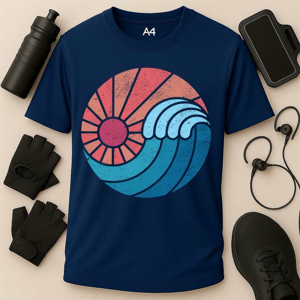 Sun And Sea Retro Vintage Wave Performance Shirt