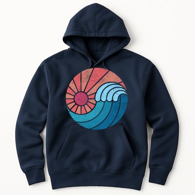 Sun And Sea Retro Vintage Wave Hoodie