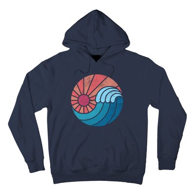 Sun And Sea Retro Vintage Wave Hoodie