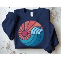 Sun And Sea Retro Vintage Wave Sweatshirt