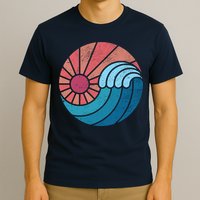 Sun And Sea Retro Vintage Wave T-Shirt