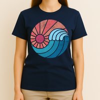 Sun And Sea Retro Vintage Wave T-Shirt