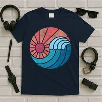 Sun And Sea Retro Vintage Wave T-Shirt