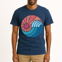 Sun And Sea Retro Vintage Wave Tall T-Shirt