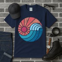 Sun And Sea Retro Vintage Wave Tall T-Shirt