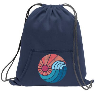 Sun And Sea Retro Vintage Wave Sweatshirt Cinch Pack Bag