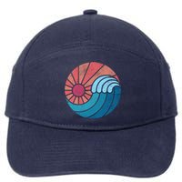 Sun And Sea Retro Vintage Wave 7-Panel Snapback Hat