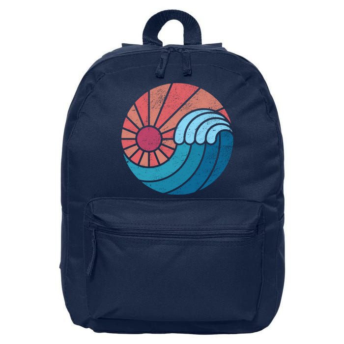 Sun And Sea Retro Vintage Wave 16 in Basic Backpack