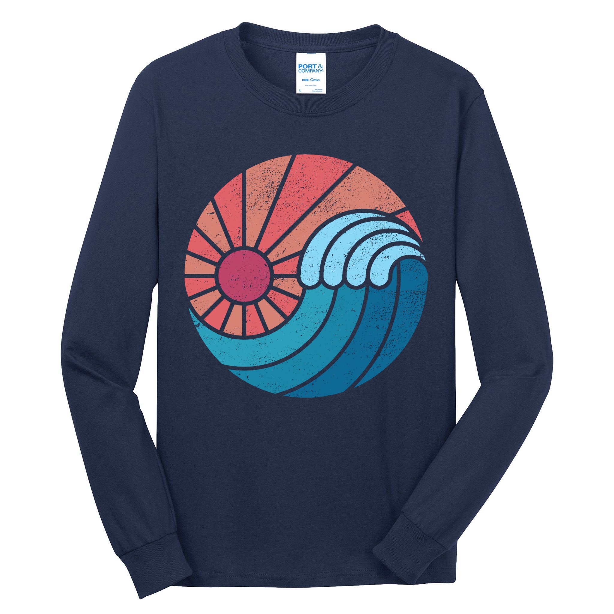 Sun And Sea Retro Vintage Wave Tall Long Sleeve T-Shirt