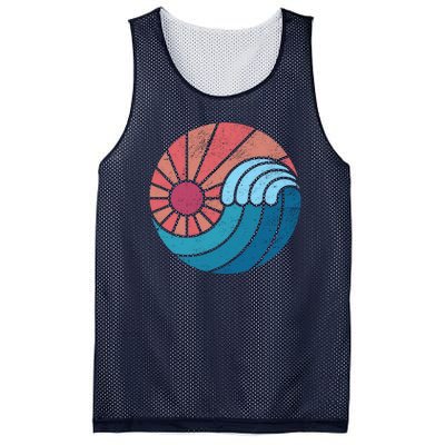 Sun And Sea Retro Vintage Wave Mesh Reversible Basketball Jersey Tank