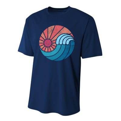 Sun And Sea Retro Vintage Wave Performance Sprint T-Shirt