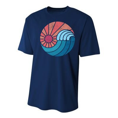 Sun And Sea Retro Vintage Wave Youth Performance Sprint T-Shirt