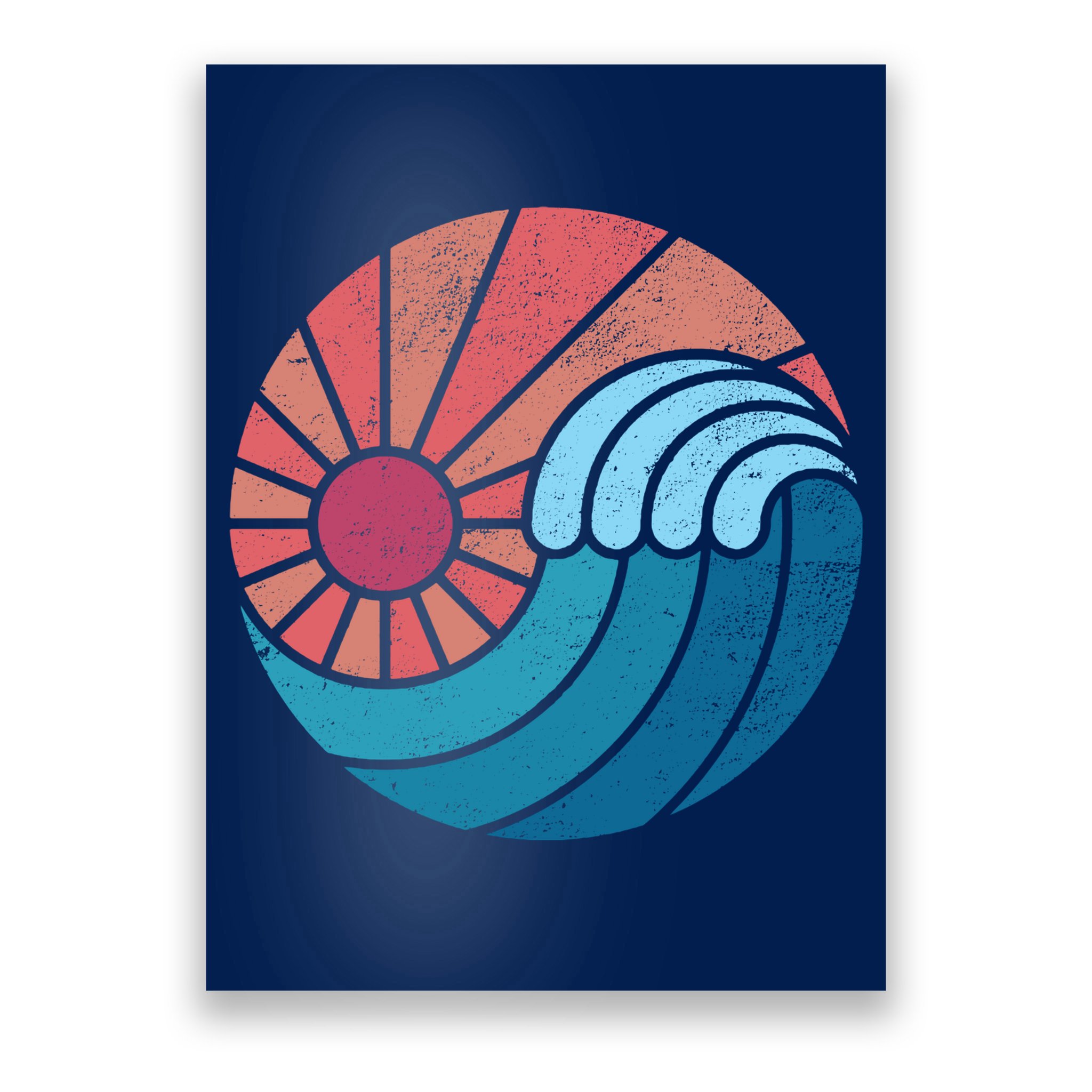 Sun And Sea Retro Vintage Wave Poster