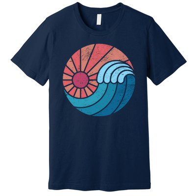 Sun And Sea Retro Vintage Wave Premium T-Shirt