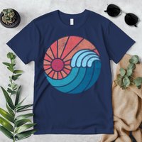 Sun And Sea Retro Vintage Wave Premium T-Shirt