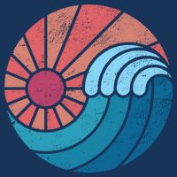 Sun And Sea Retro Vintage Wave Premium T-Shirt