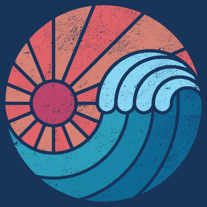 Sun And Sea Retro Vintage Wave Premium T-Shirt