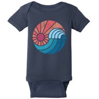 Sun And Sea Retro Vintage Wave Baby Bodysuit