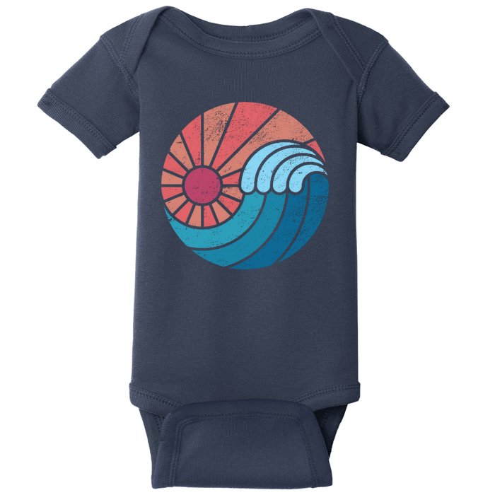 Sun And Sea Retro Vintage Wave Baby Bodysuit