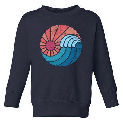 Sun And Sea Retro Vintage Wave Toddler Sweatshirt