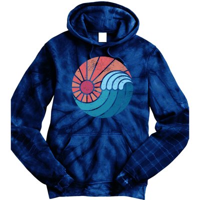 Sun And Sea Retro Vintage Wave Tie Dye Hoodie