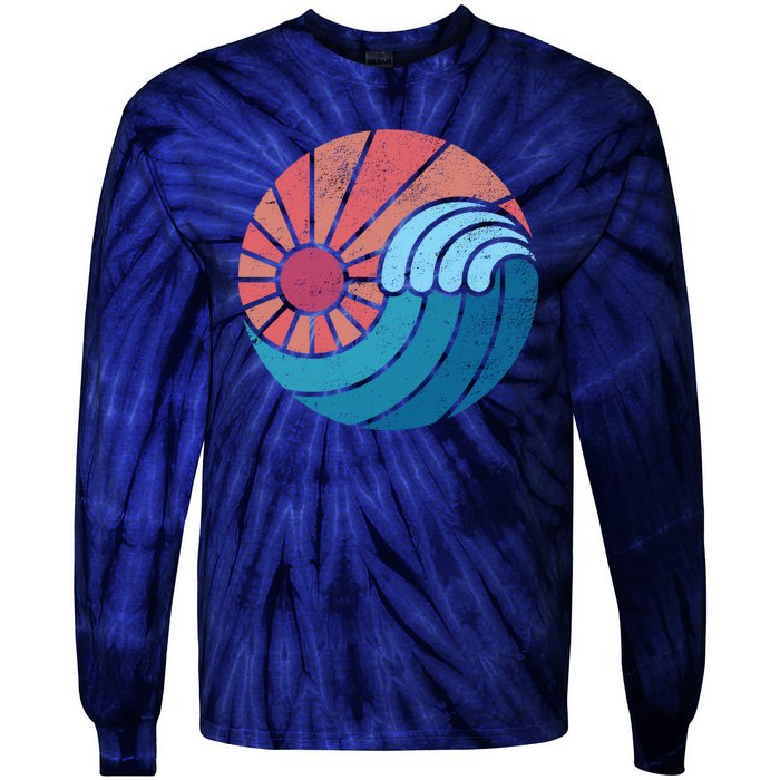 Sun And Sea Retro Vintage Wave Tie-Dye Long Sleeve Shirt