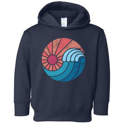 Sun And Sea Retro Vintage Wave Toddler Hoodie