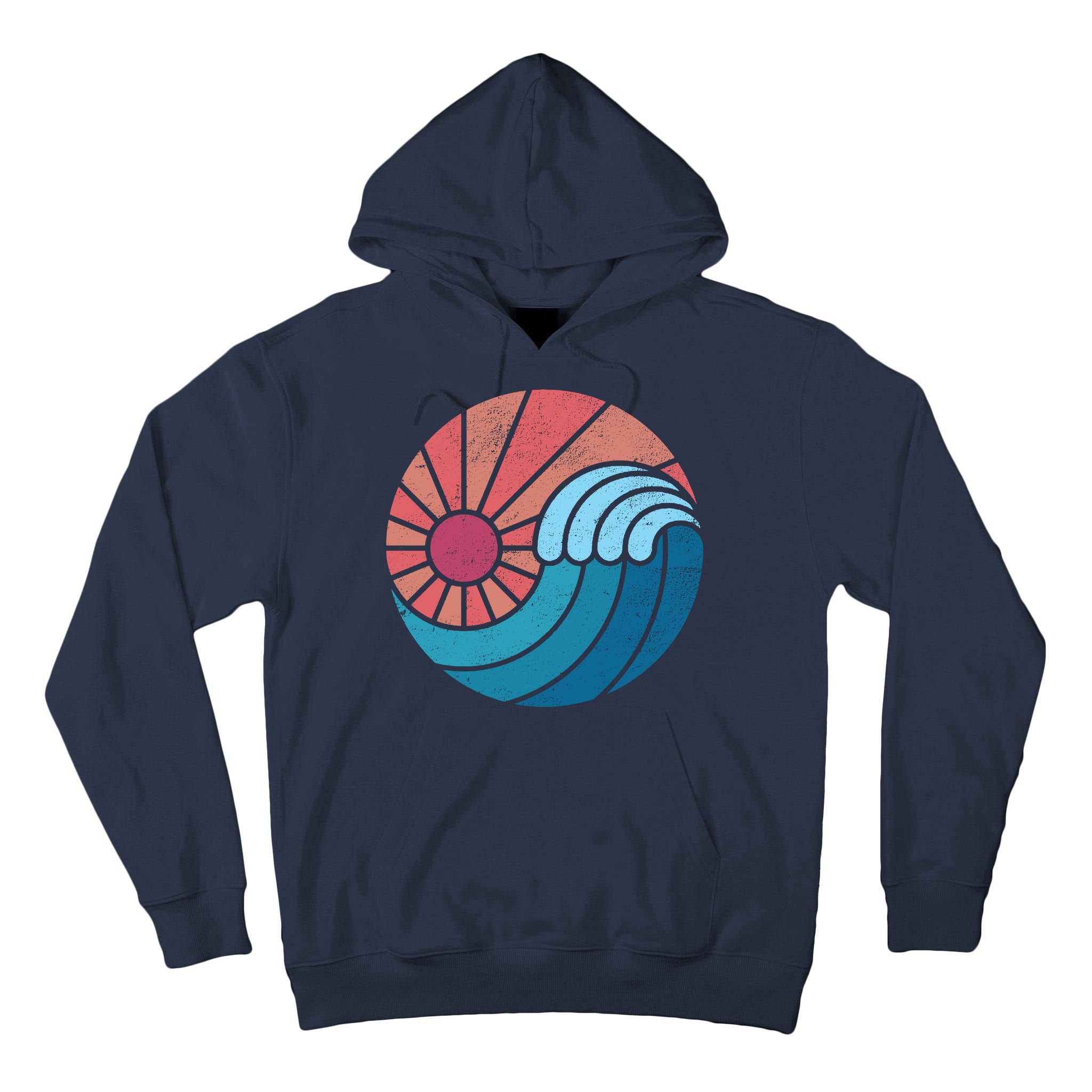 Sun And Sea Retro Vintage Wave Tall Hoodie