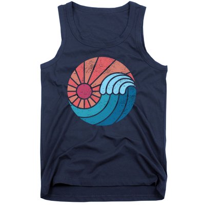 Sun And Sea Retro Vintage Wave Tank Top