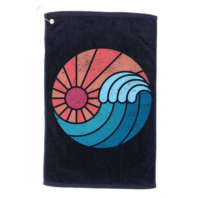 Sun And Sea Retro Vintage Wave Golf Towel